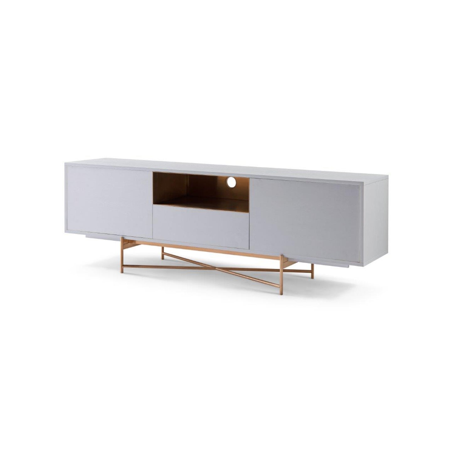 Adriana White & Bronze Sideboard
