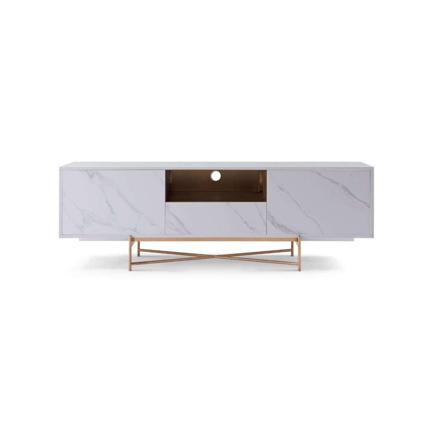 Adriana White Marble & Bronze Sideboard