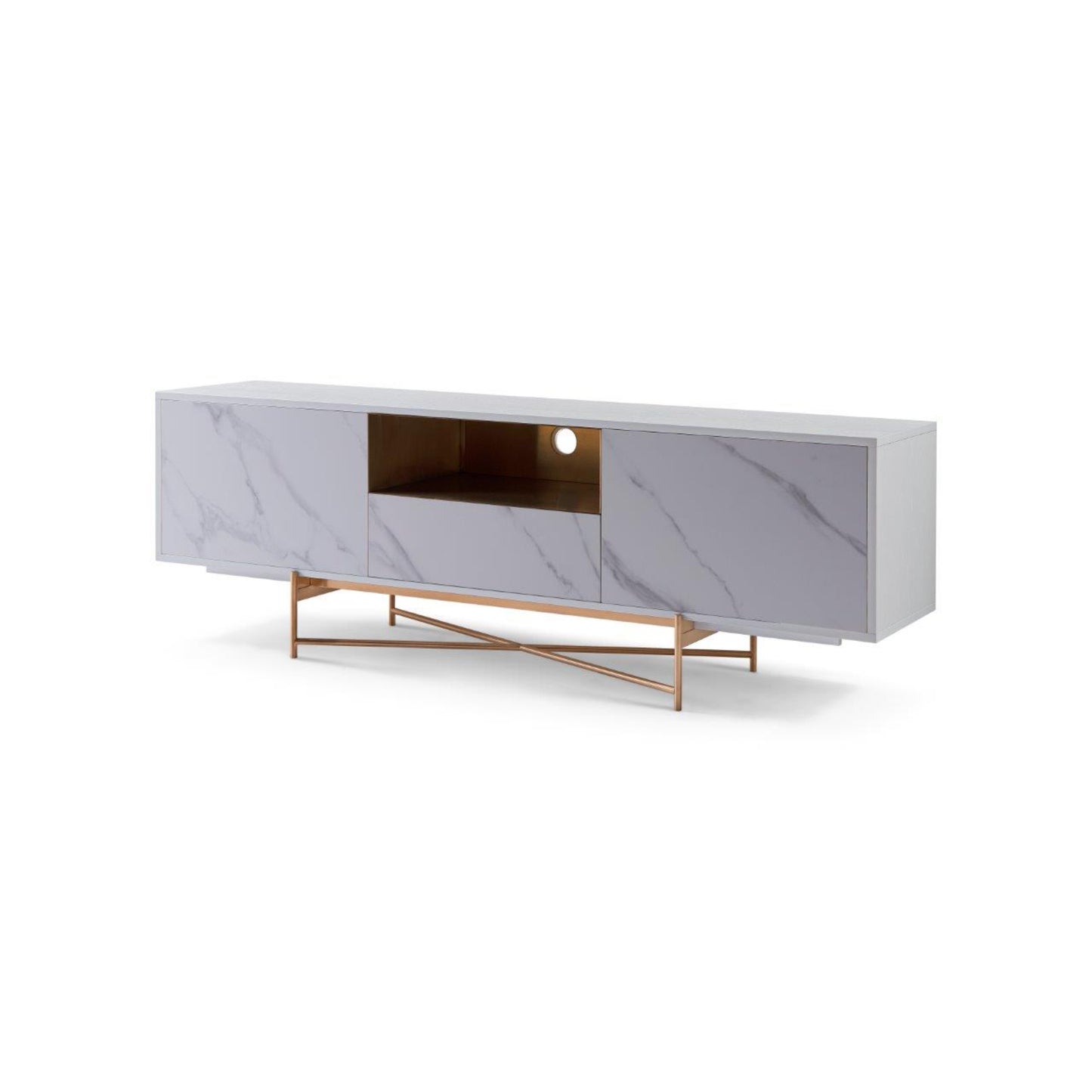 Adriana White Marble & Bronze Sideboard