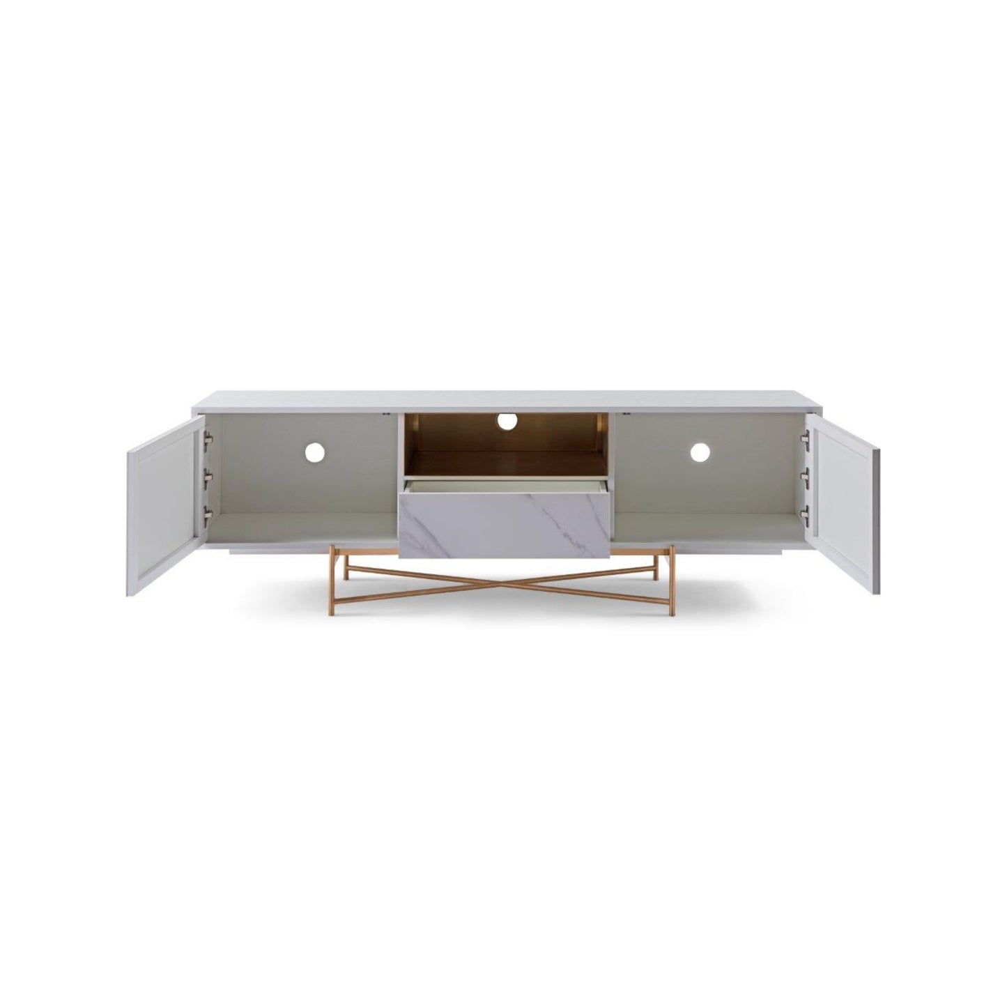 Adriana White Marble & Bronze Sideboard
