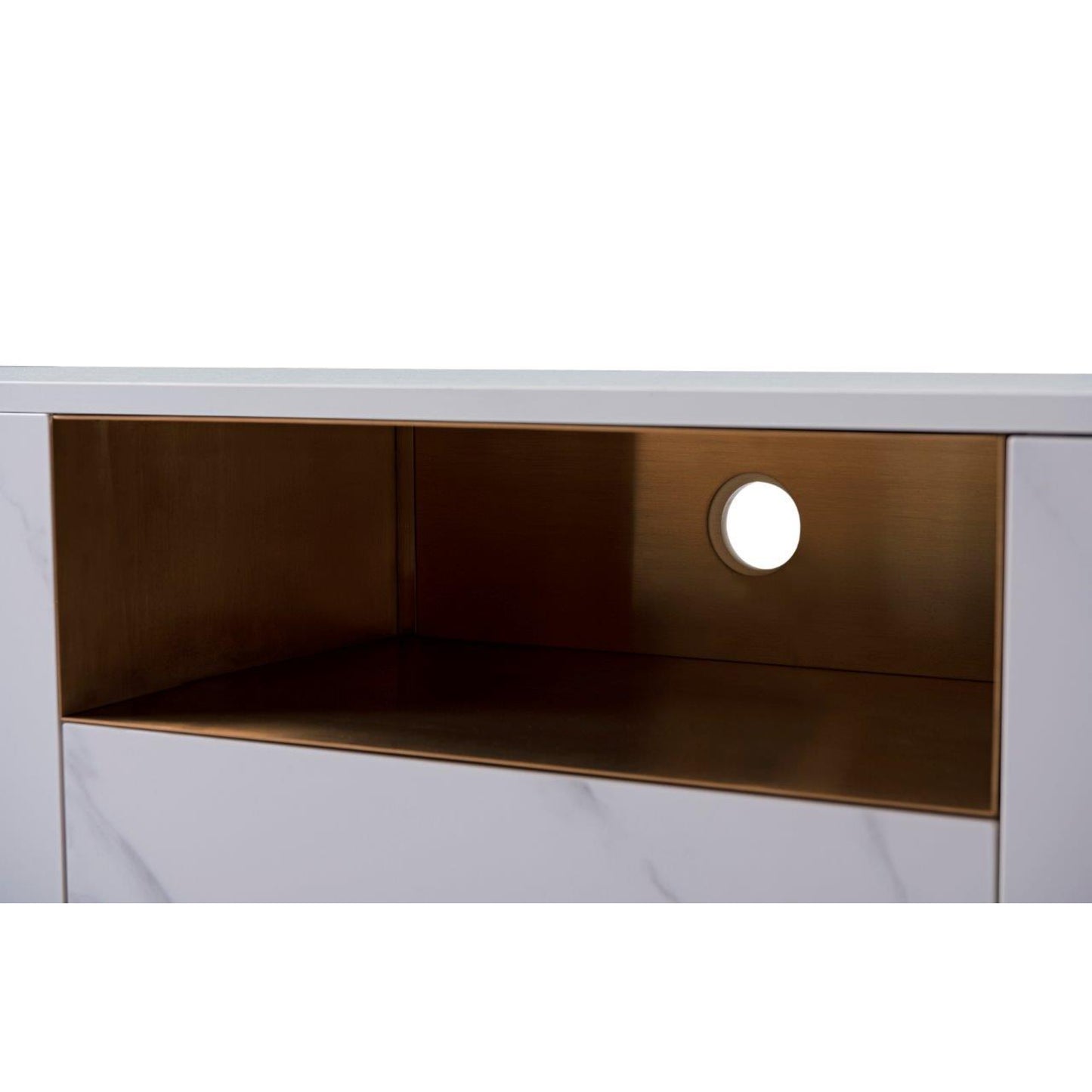 Adriana White Marble & Bronze Sideboard