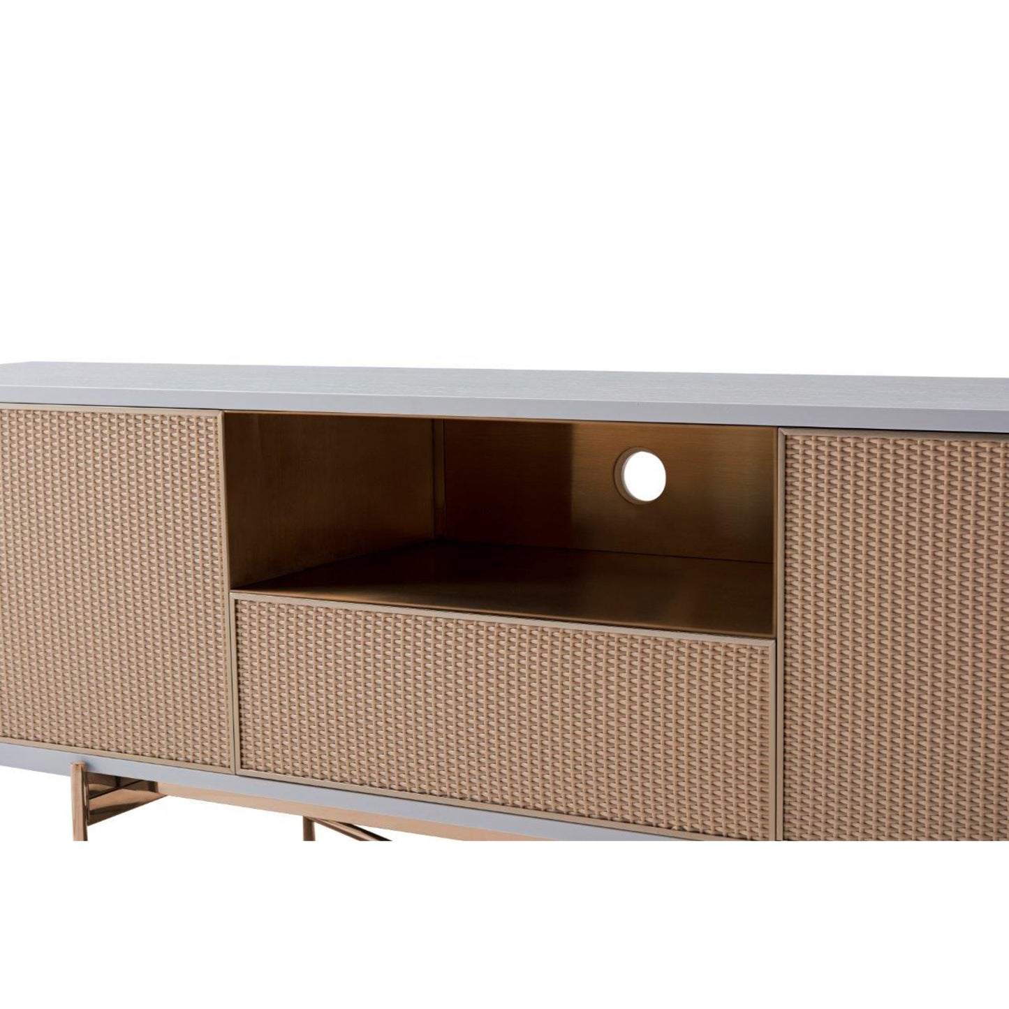 Adriana Rattan & Bronze Sideboard