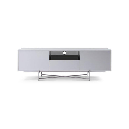 Adriana White With Dark Chrome Sideboard