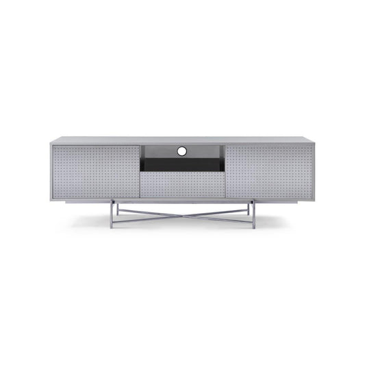 Adriana White With Dark Chrome Sideboard