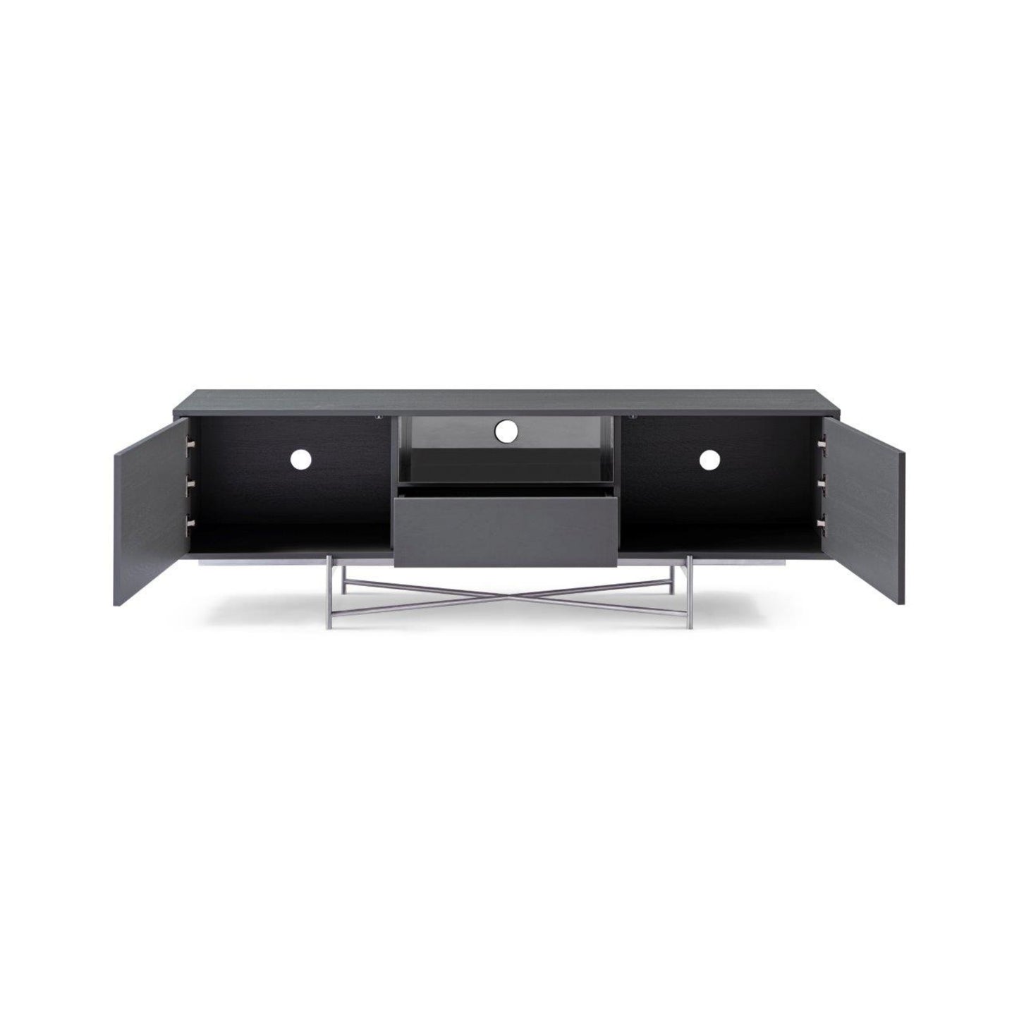 Adriana Grey With Dark Chrome Sideboard