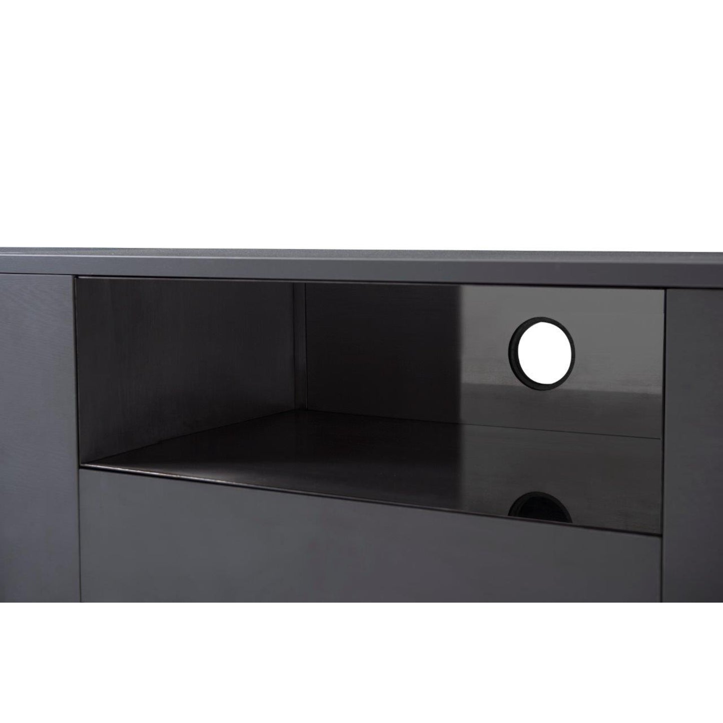 Adriana Grey With Dark Chrome Sideboard