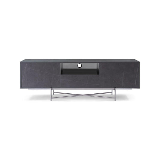 Adriana Grey With Dark Chrome & Grey Marble Sideboard
